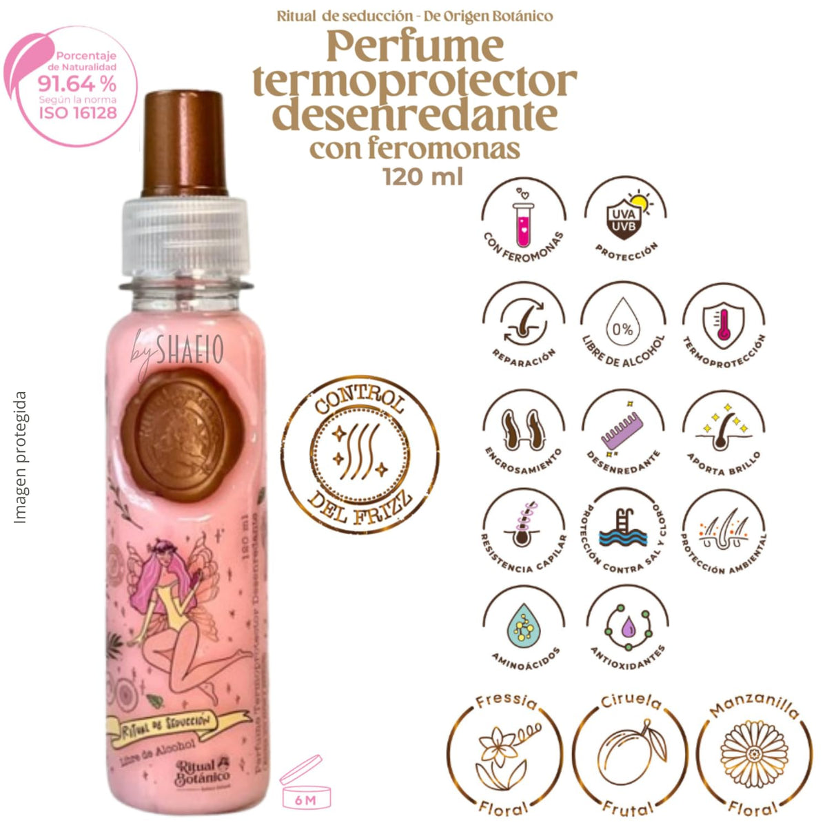 Ritual Botanico heat protectant spray label and wax stamp detail