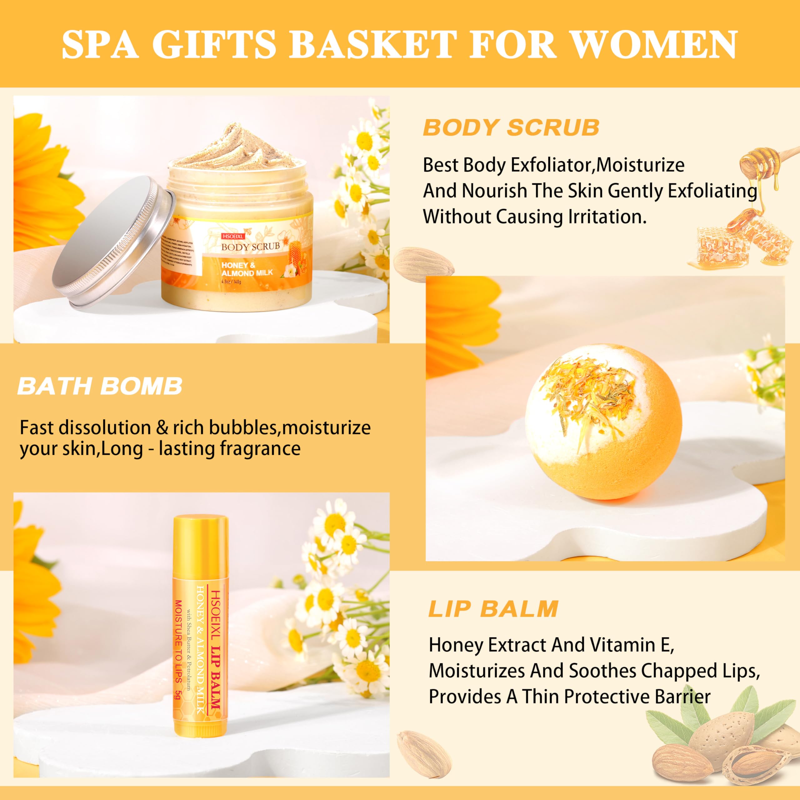 Hsoeixl spa gift basket golden packaging detail