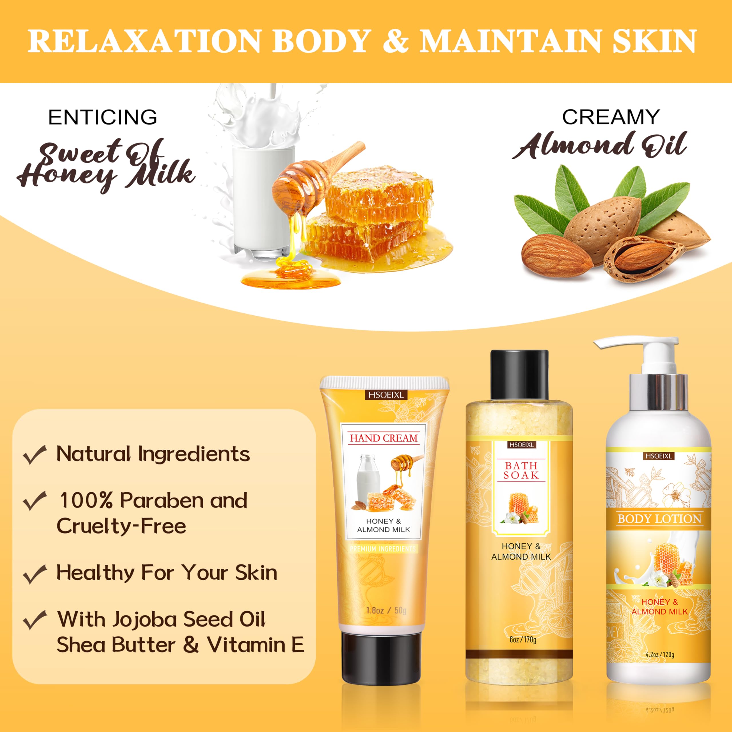 Top view of Hsoeixl 9 piece relaxing self care set