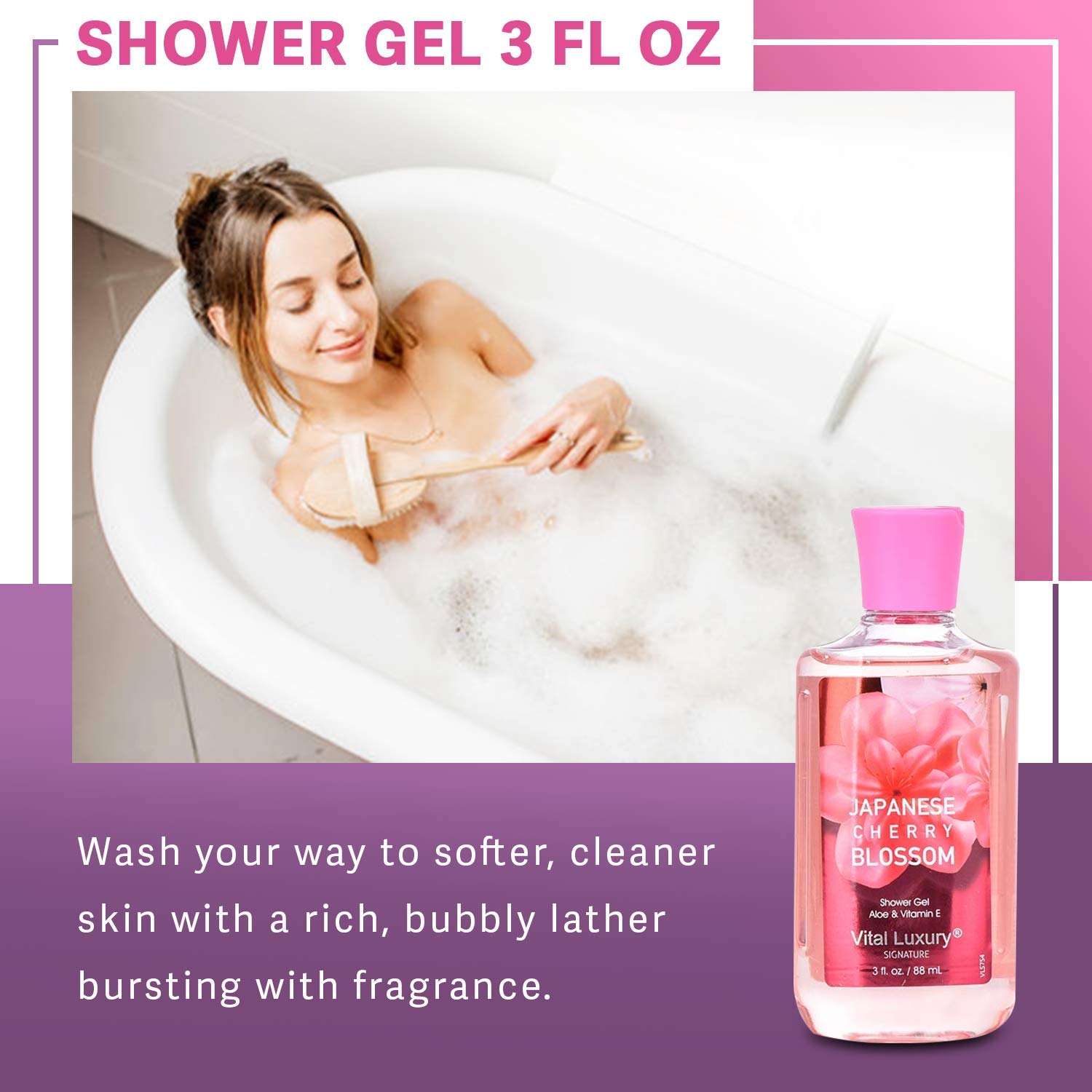 Vital Luxury 3 piece home spa kit bottles.