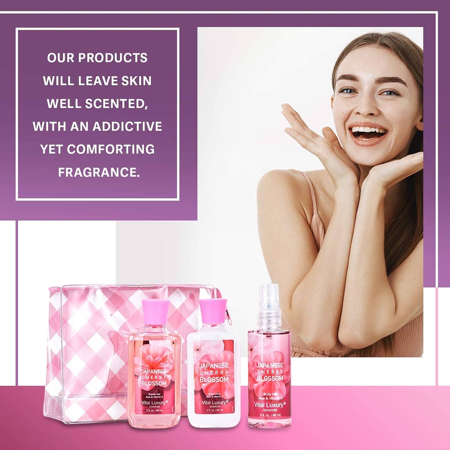 Japanese Cherry Blossom luxury gift set contents.