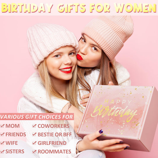 MAYICIVO birthday self care gift package showing rose gold theme with handmade soap and bath bomb