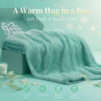 Plush flannel blanket folded neatly in the luxury relaxation set