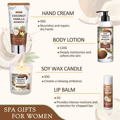 Eirnay exfoliating body scrub container and bath salts package detailing the texture and skin softening properties.
