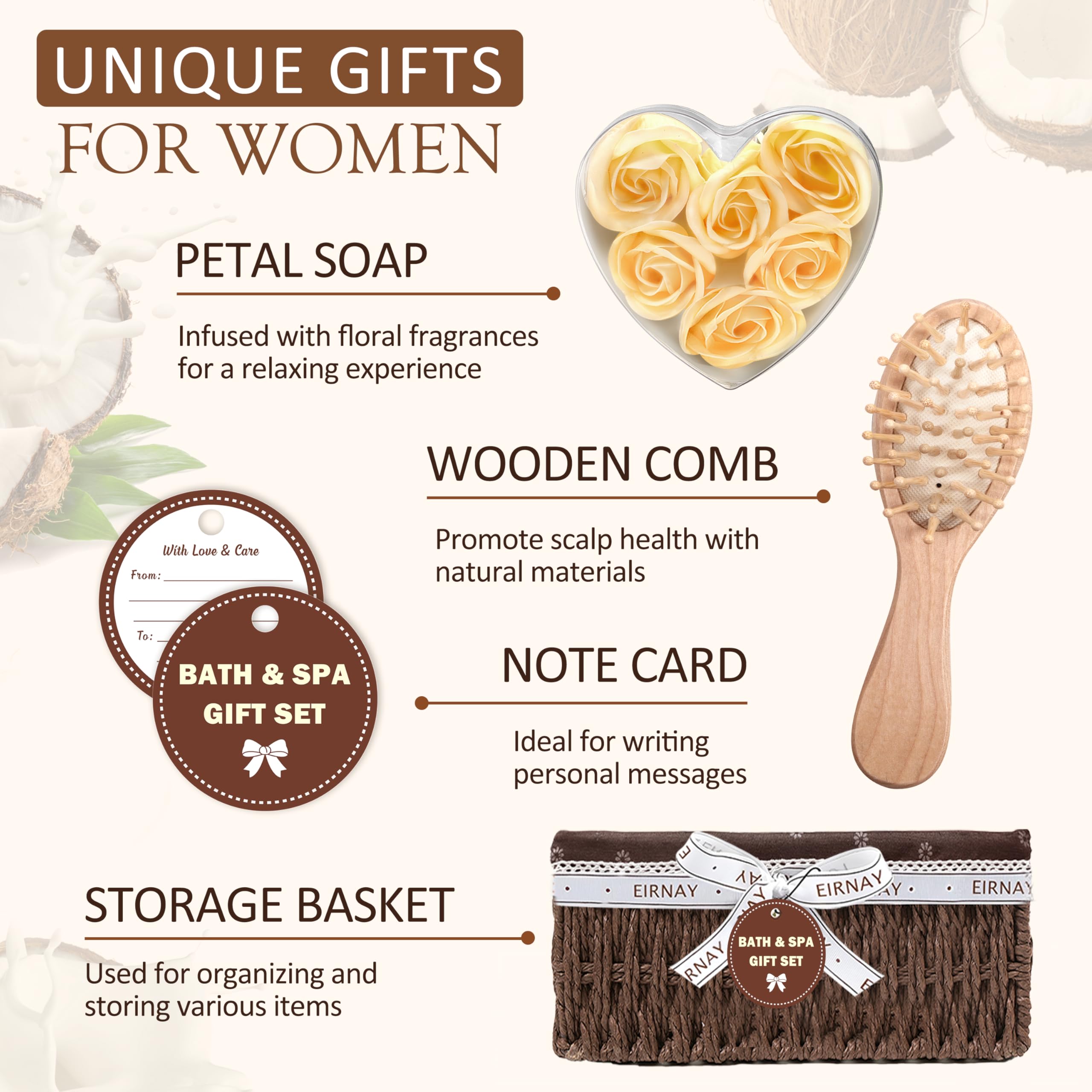 Eirnay relaxation elements featuring a premium soy wax candle and a large bath bomb ready for an immersive experience.
