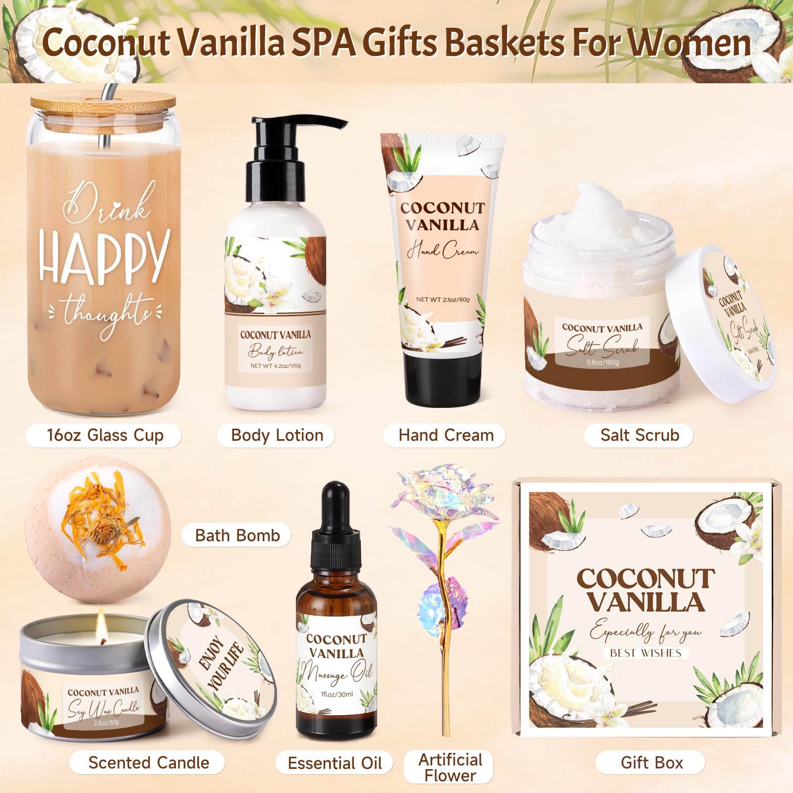 Lucotiya spa gift set glass tumbler and candle