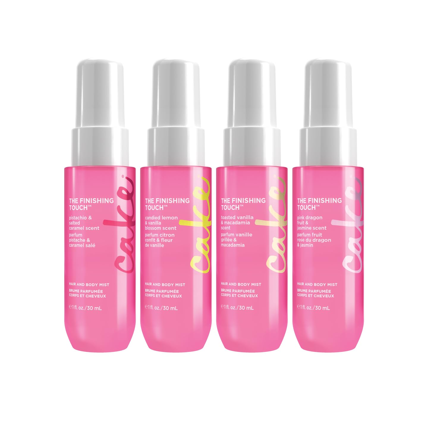 Cake Beauty fragrance mist set travel size packaging