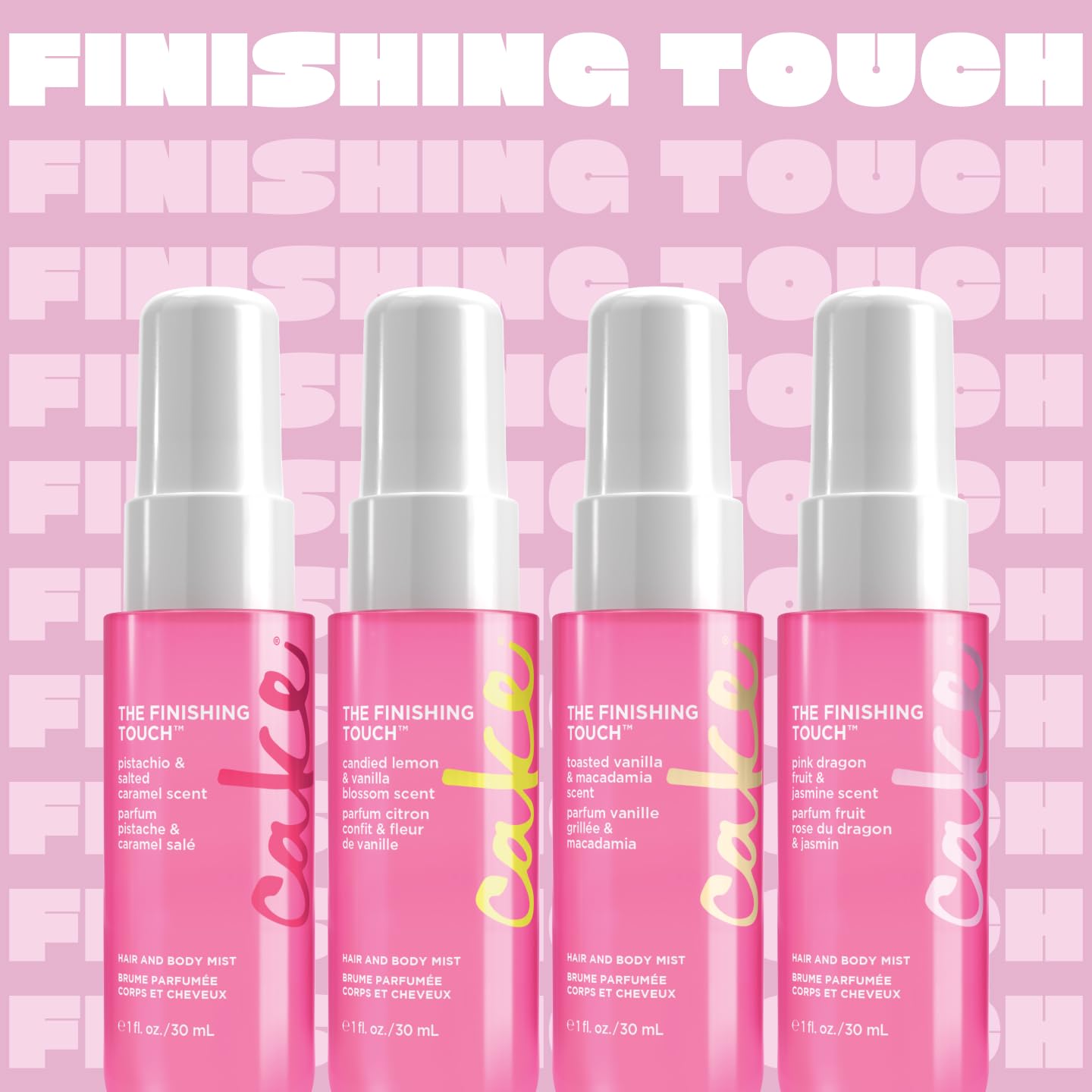 Ingredients and scent details of Cake Beauty mist set