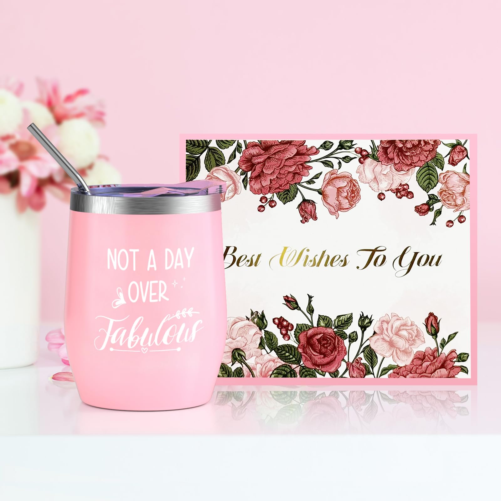 Insulated coffee mug with motivational text for women