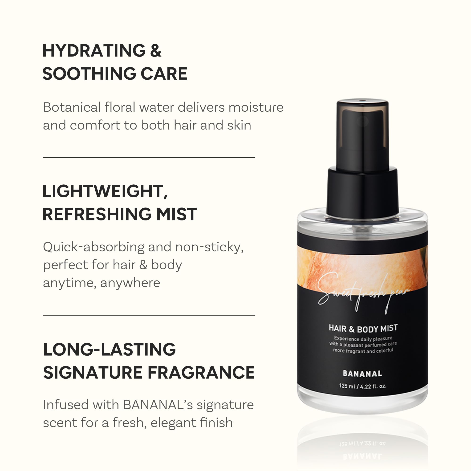 Bananal Sweet Fresh Pear mist bottle showing 125ml packaging