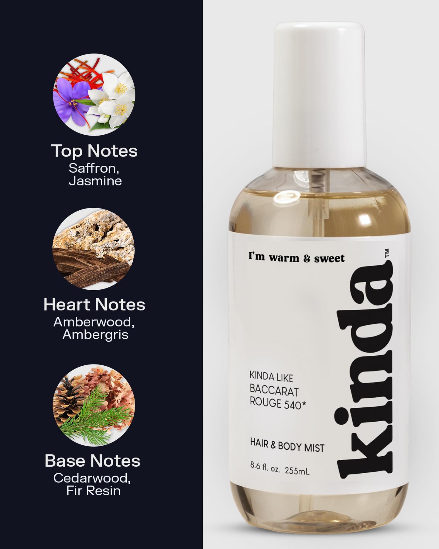 8.6 fluid ounce PB ParfumsBelcam Kinda fragrance mist packaging