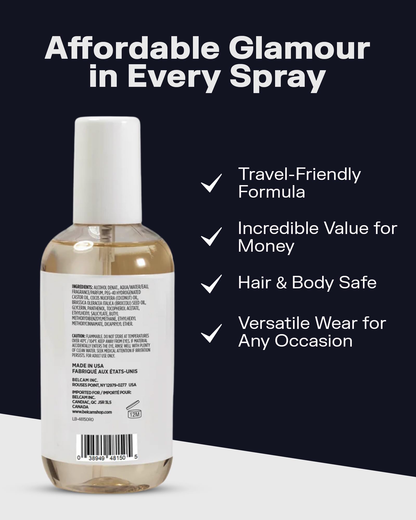 Authentic PB ParfumsBelcam body spray for hair and skin application