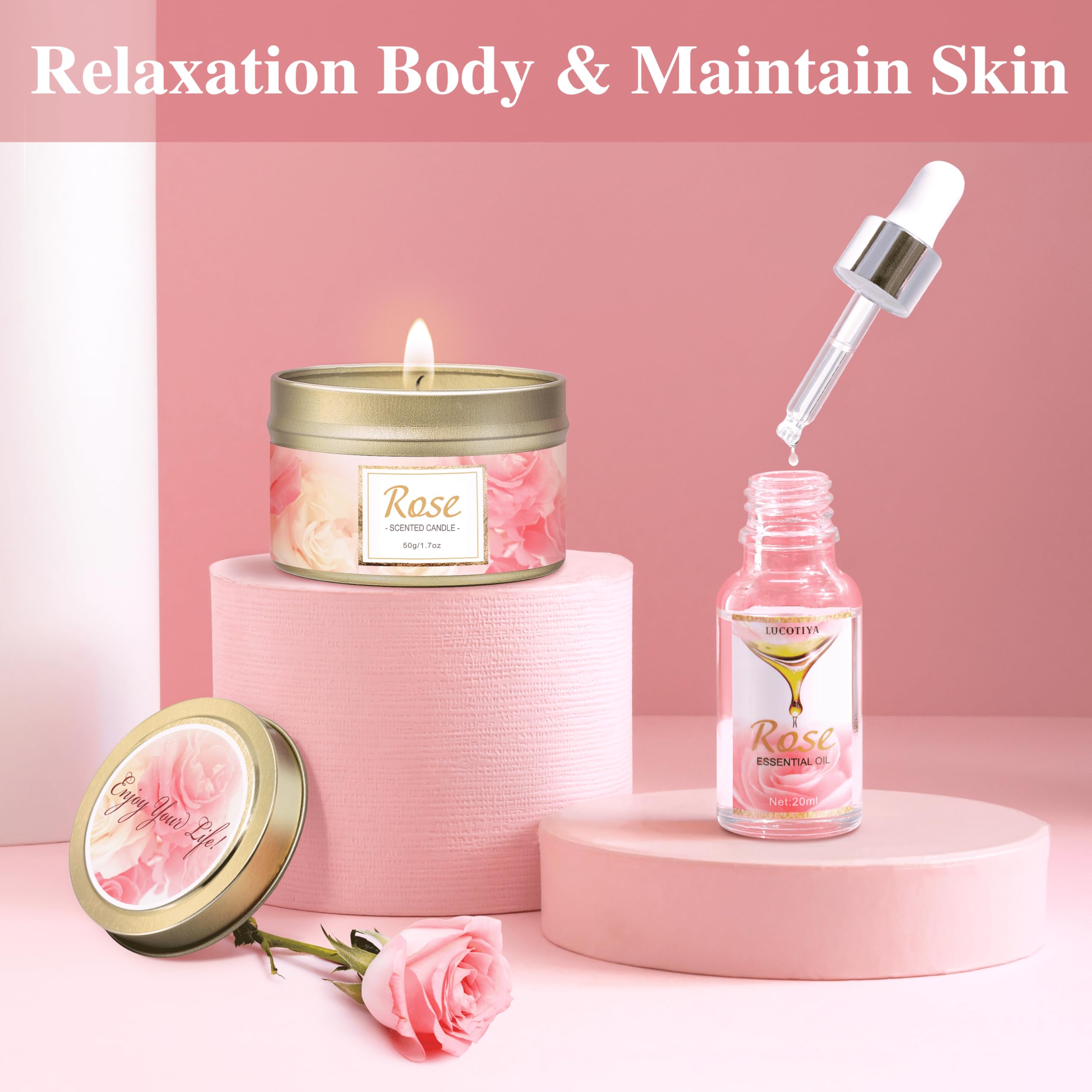 Lucotiya scented candle and hand cream set