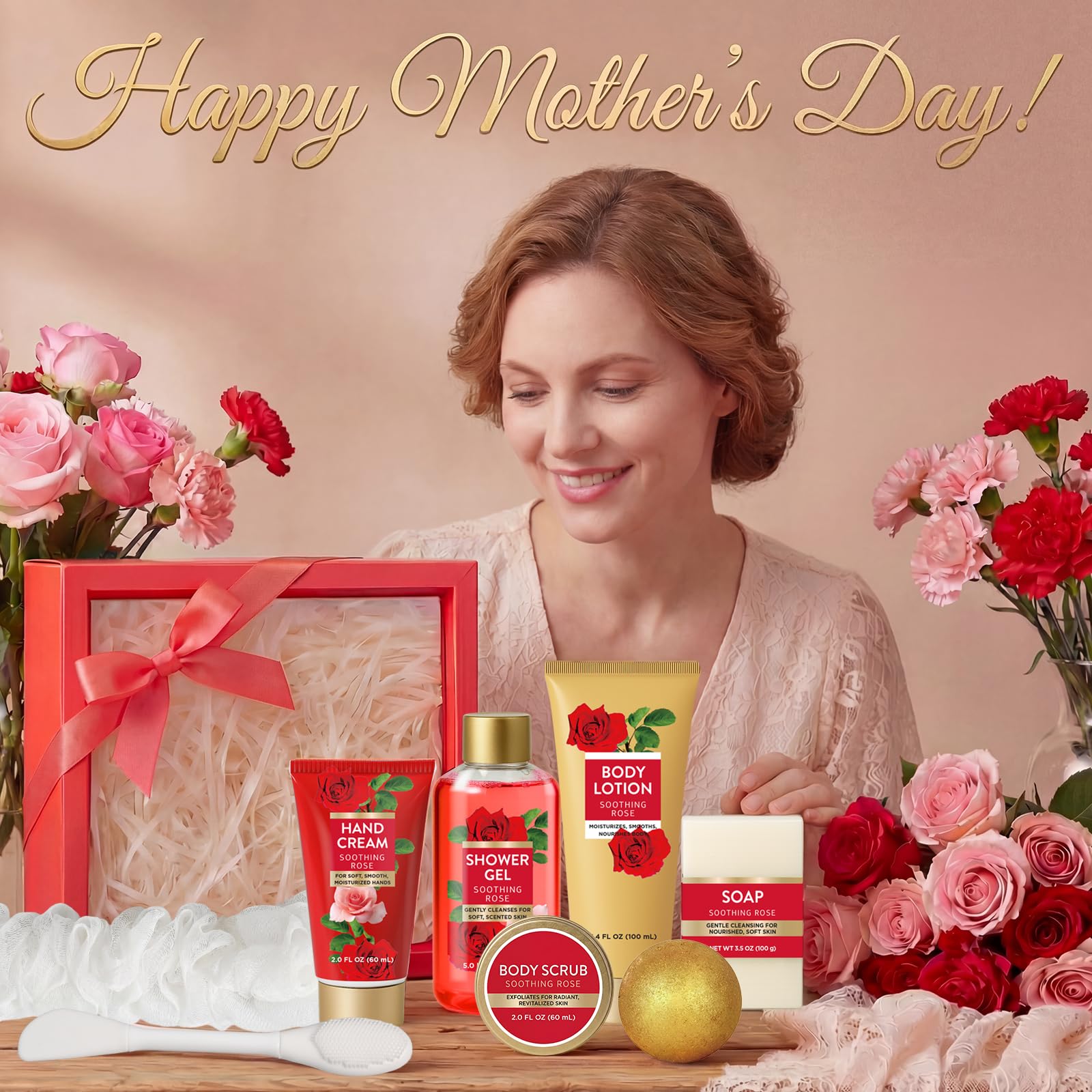 Spa Luxetique rose scented shower gel and body lotion set