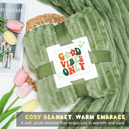 Clexela soft plush throw blanket with positive message