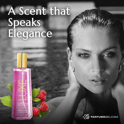 Luxe Perfumery Sugar Bliss mist bottle with ingredient label