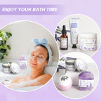 Decorative purple gift packaging box for the Frerdui spa set