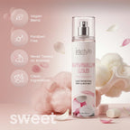 Instyle Fragrances Marshmallow Cloud Body And Hair Mist being sprayed on hair