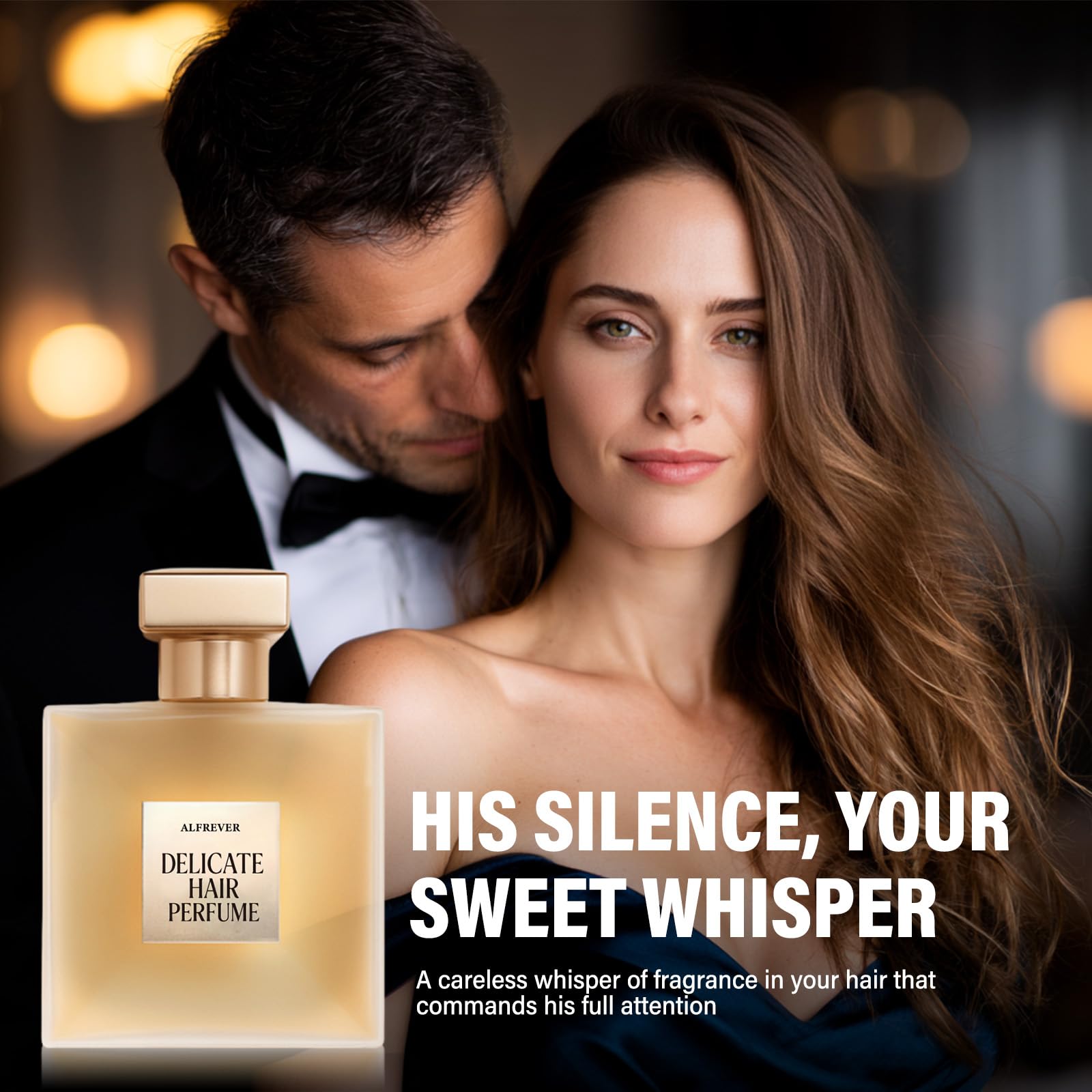 Close up of Arios hair perfume spray bottle label