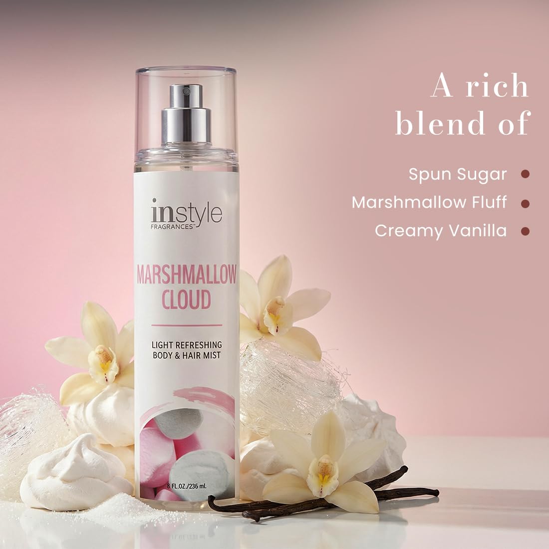 Instyle Fragrances Marshmallow Cloud spray nozzle and cap detail