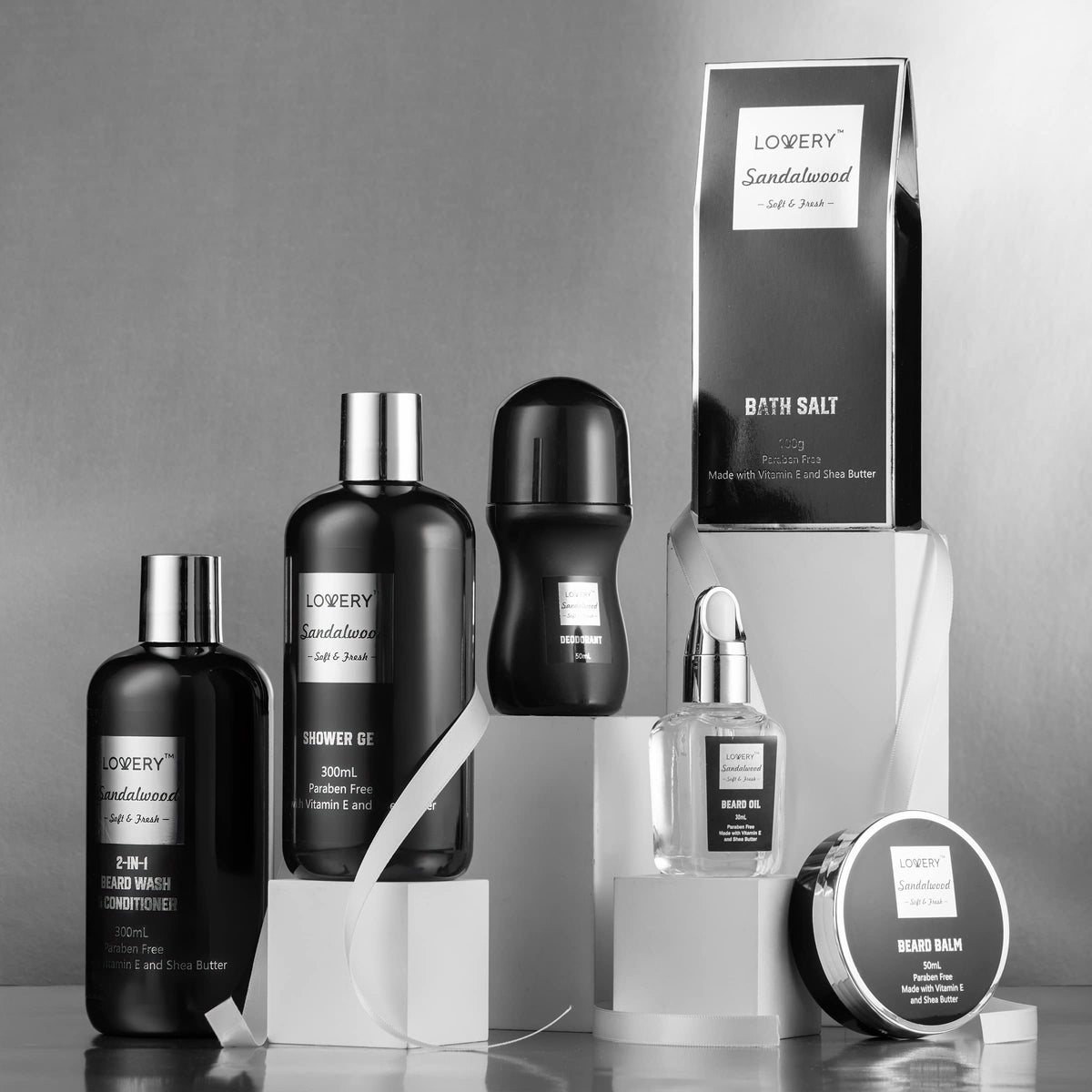 Lovery luxury grooming gift set arranged inside decorative display tub
