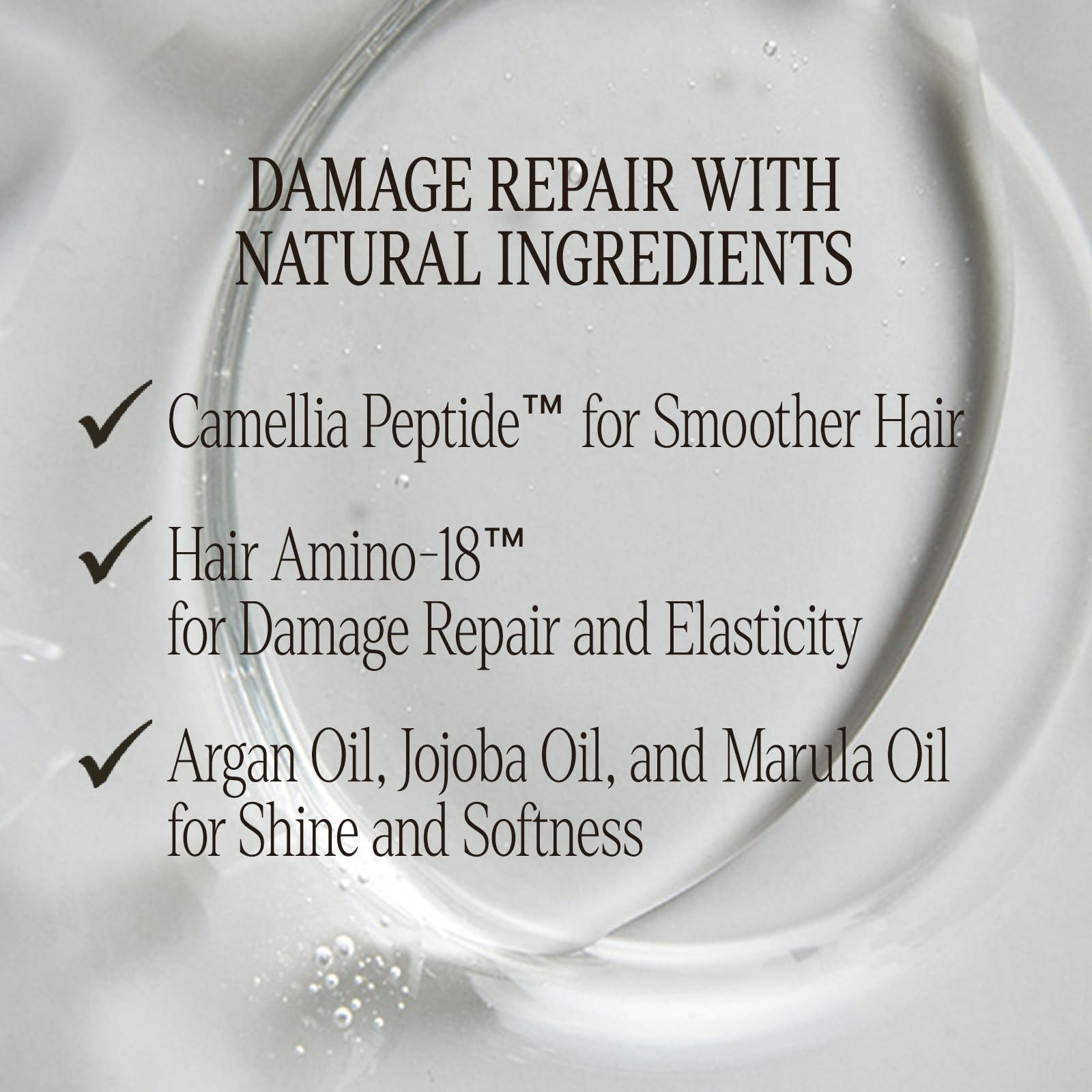 Longtake hair oil packaging details and size indicator