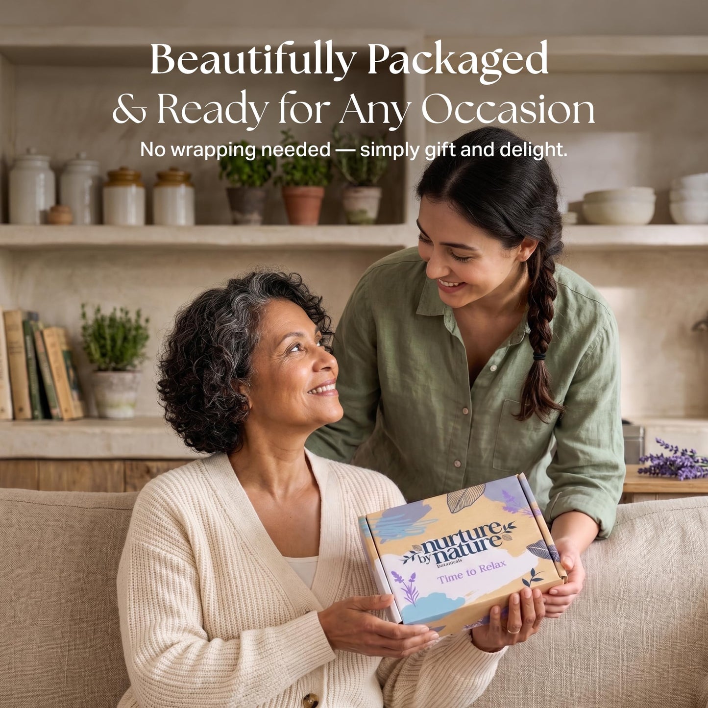 Back label view displaying natural ingredients and usage instructions for the premium aromatherapy kit