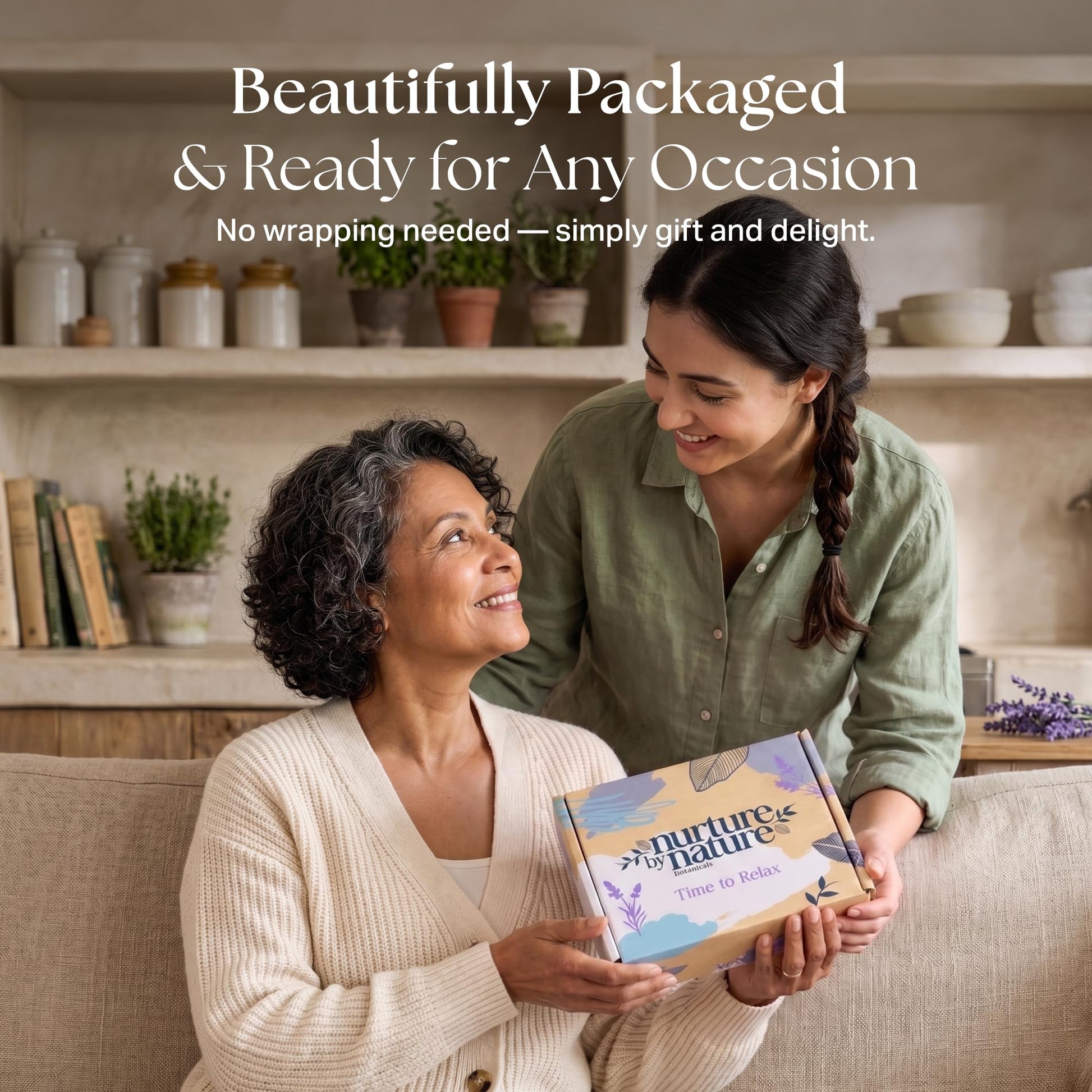 Back label view displaying natural ingredients and usage instructions for the premium aromatherapy kit