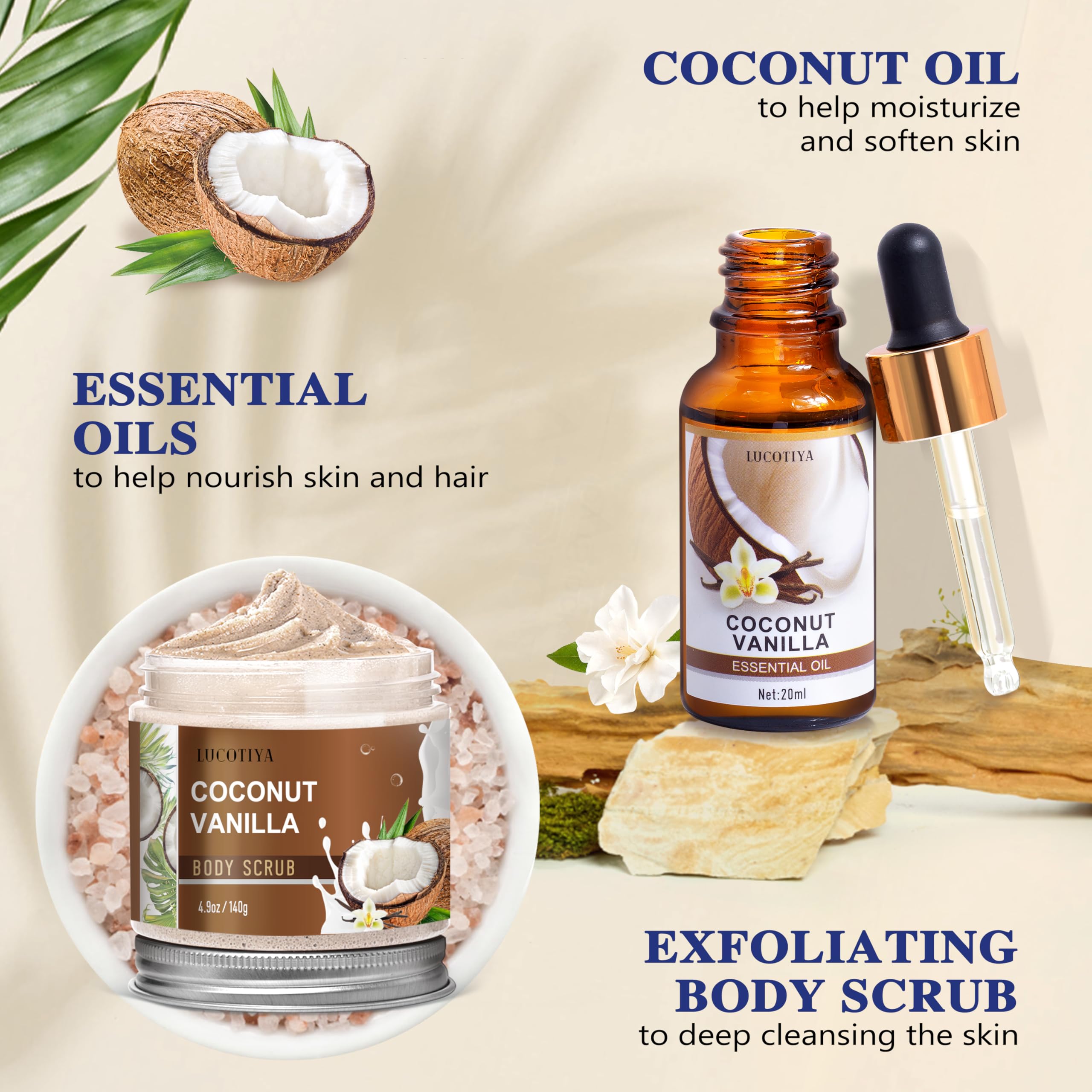 Contents of Lucotiya spa gift basket including soy candle