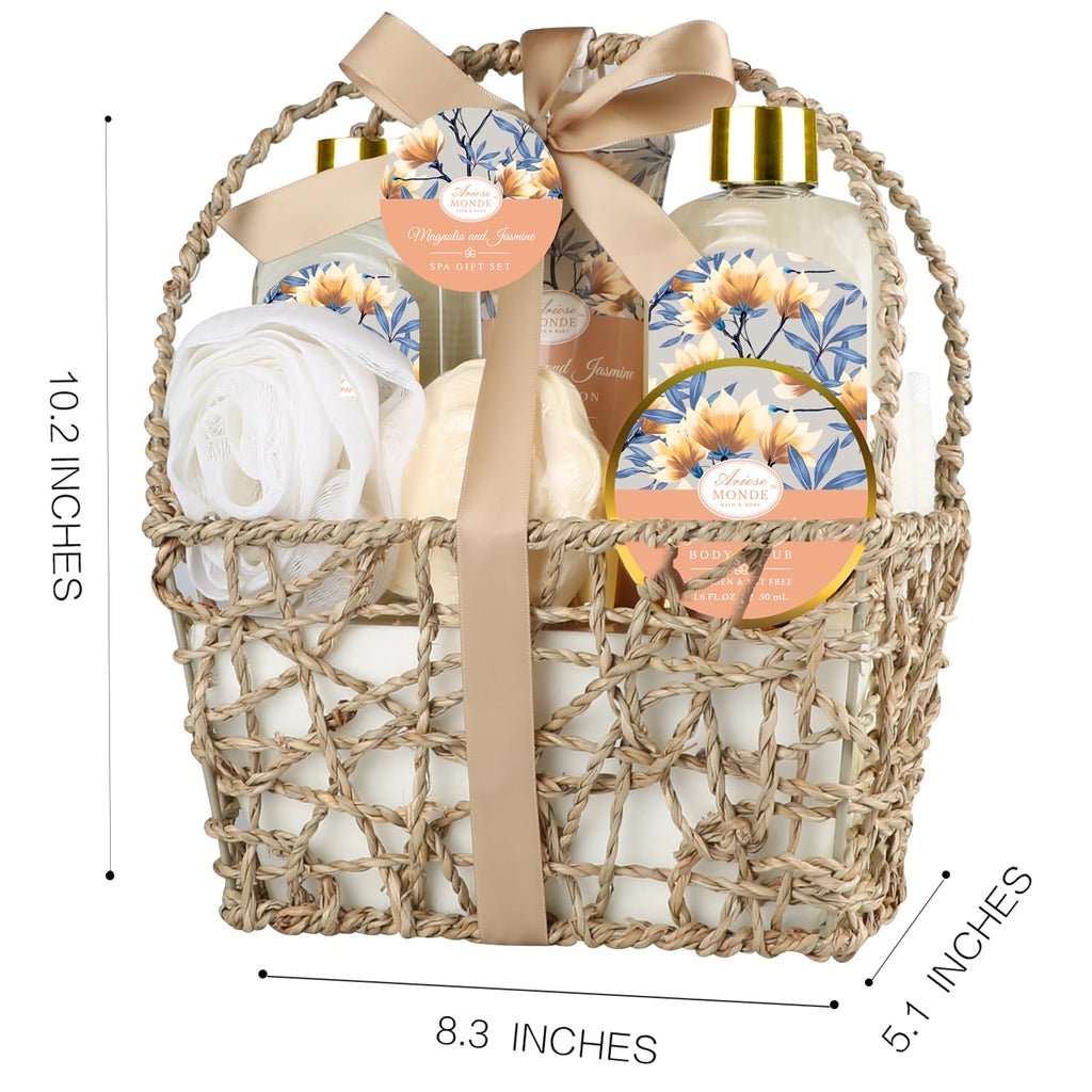 ArioseMonde reusable woven basket with decorative ribbon