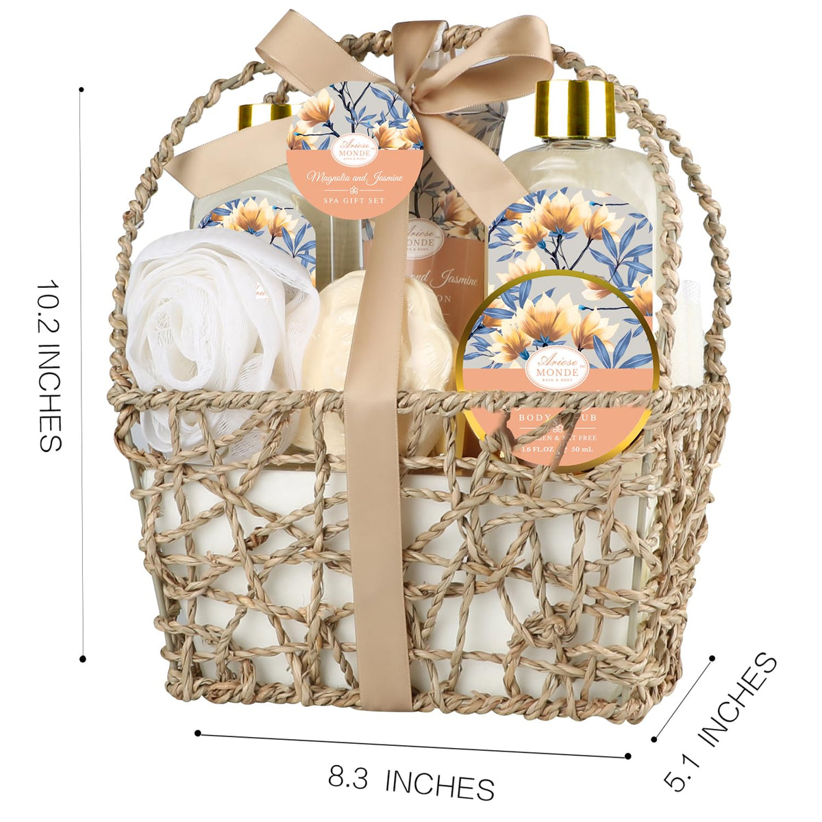 ArioseMonde reusable woven basket with decorative ribbon