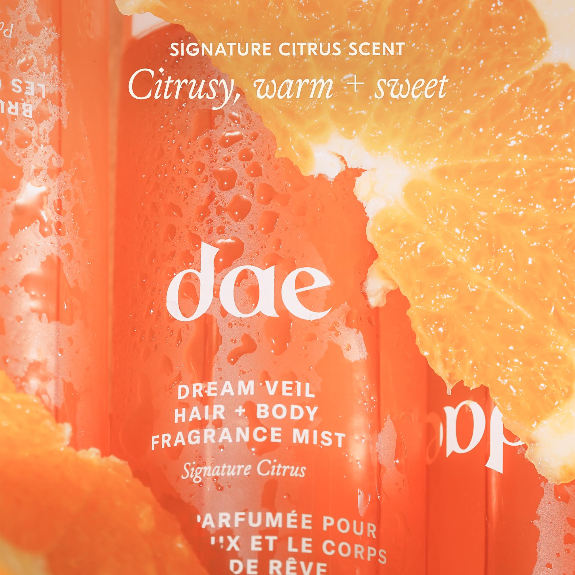 Dae Dream Veil citrus scented hair and body mist packaging