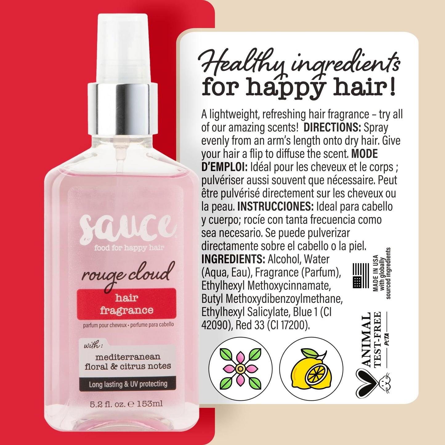 Lifestyle shot of Sauce Beauty hair perfume product
