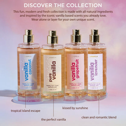 Lavanila Vanilla Coconut Healthy Hair and Body Perfume Mist lifestyle shot