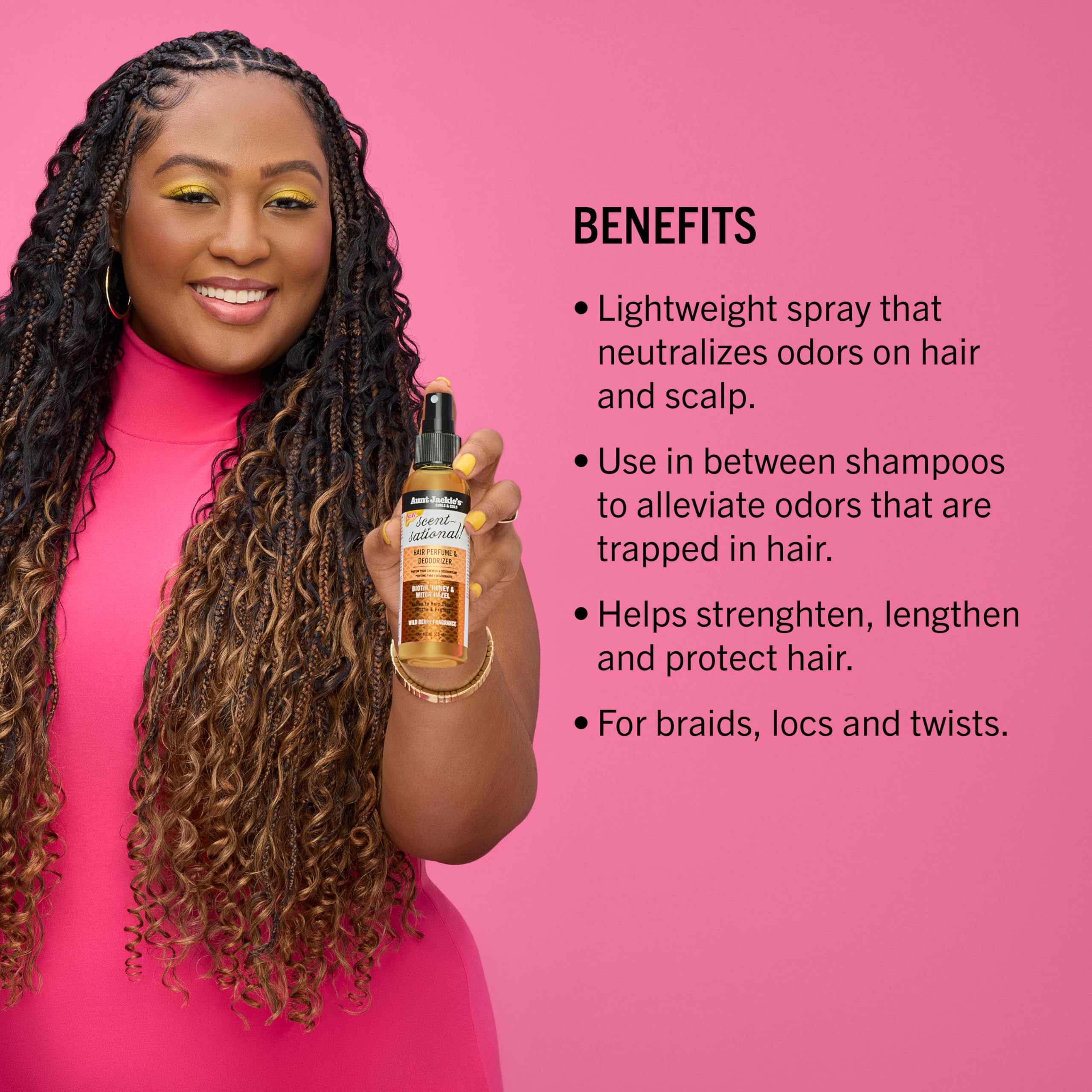 Aunt Jackie's Wild Berry hair deodorizer spray bottle