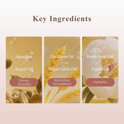 Dear Irean hair oil applied to curly hair for frizz control.