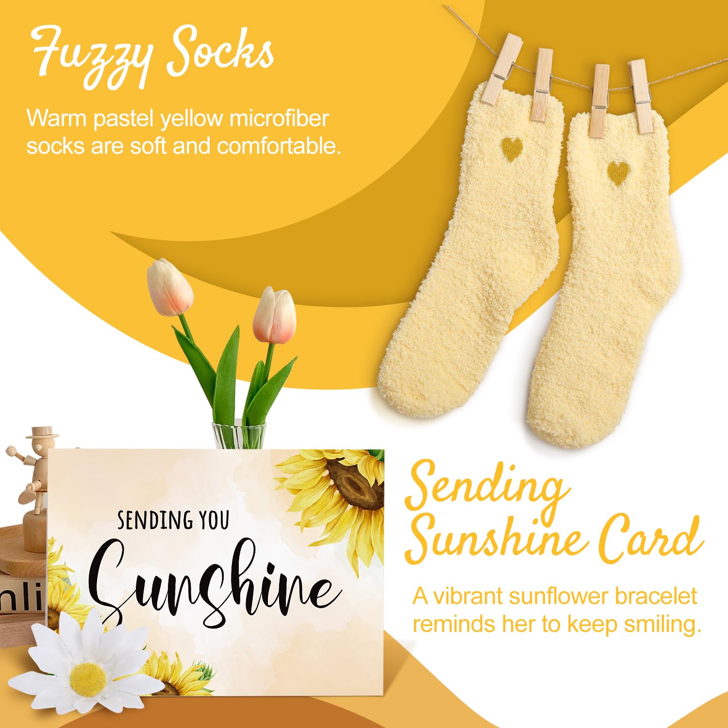 Suhctuptx sunflower recovery package items arranged inside the premium yellow presentation box.