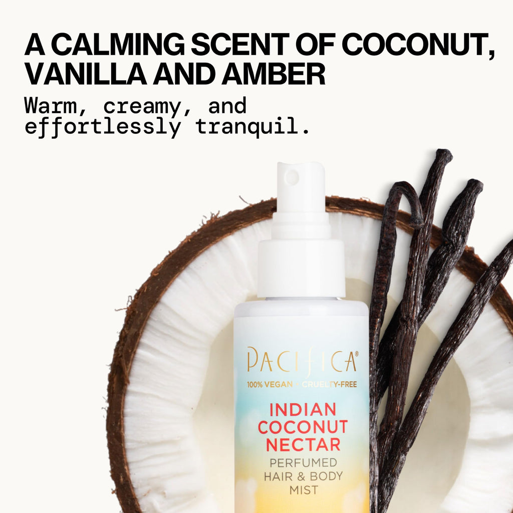 Pacifica Beauty Indian Coconut Nectar body mist spray nozzle close up