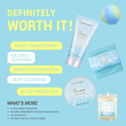 Full contents of Body and Earth 5 piece spa kit