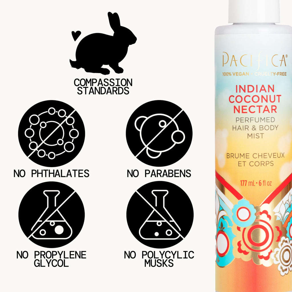 Pacifica Beauty Indian Coconut Nectar 6 fluid ounce bottle back text view