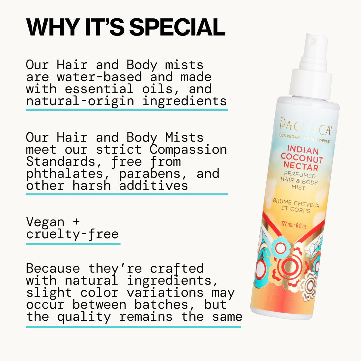 Pacifica Beauty Indian Coconut Nectar fragrance spray cap removed detail