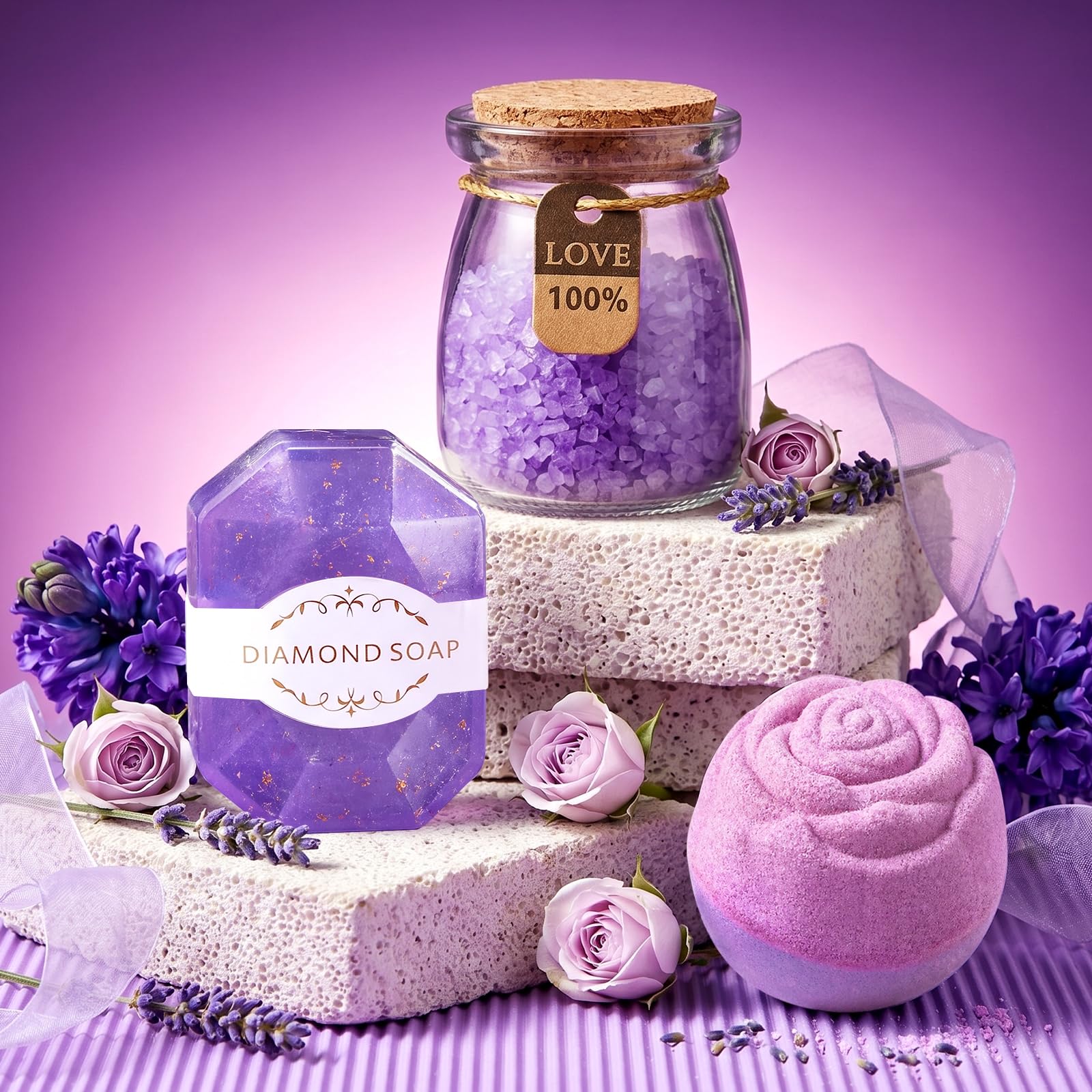Maddify spa gift set contents arranged for display