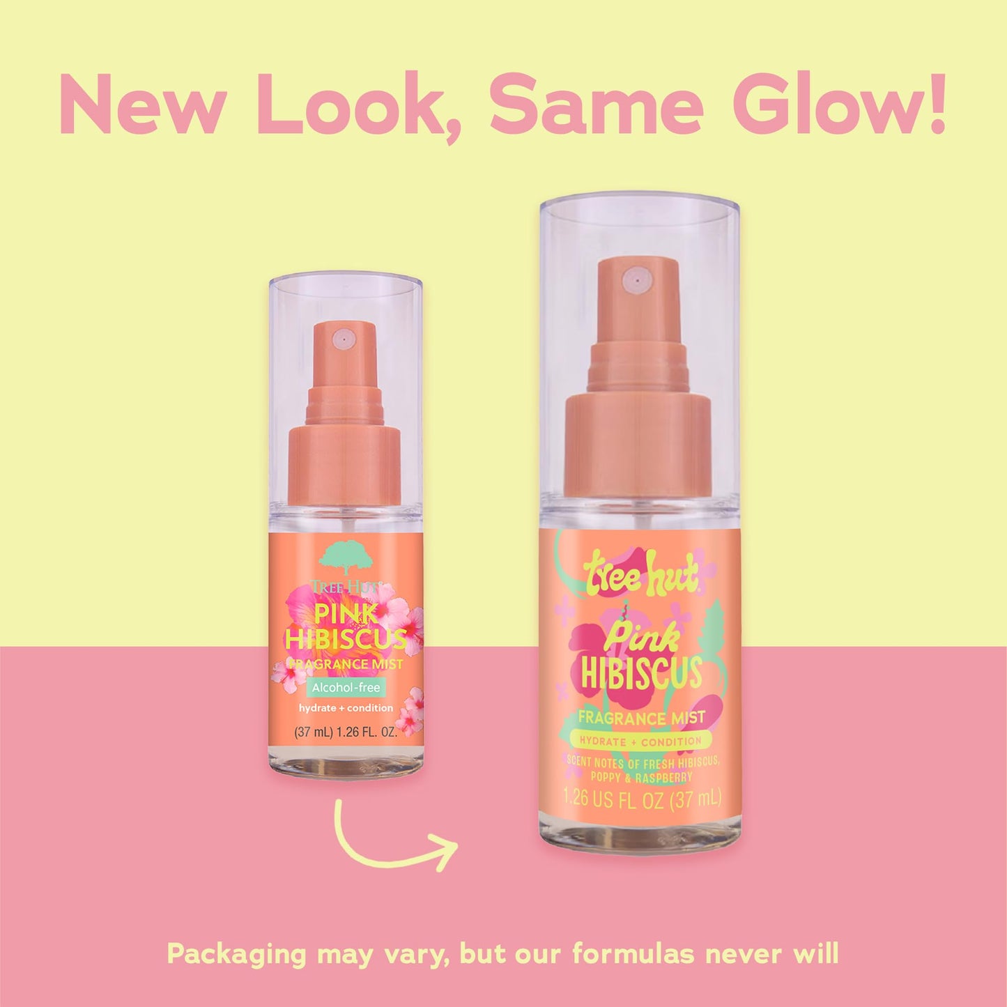 Travel size Tree Hut Pink Hibiscus hair and body mist bottle