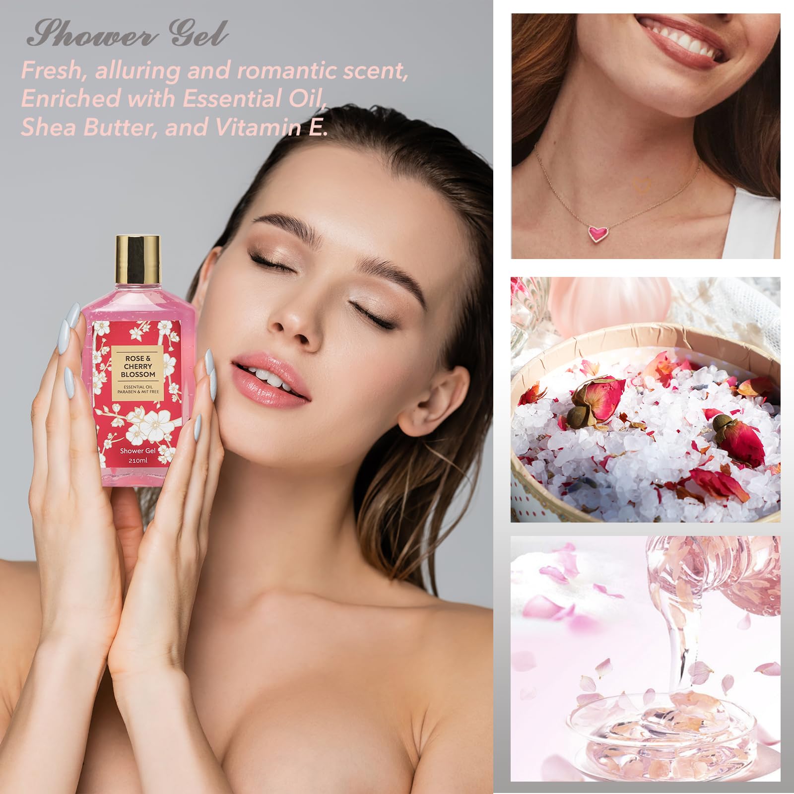 RA ROSA ACCA cherry blossom scented bath bombs and soy candle for home relaxation