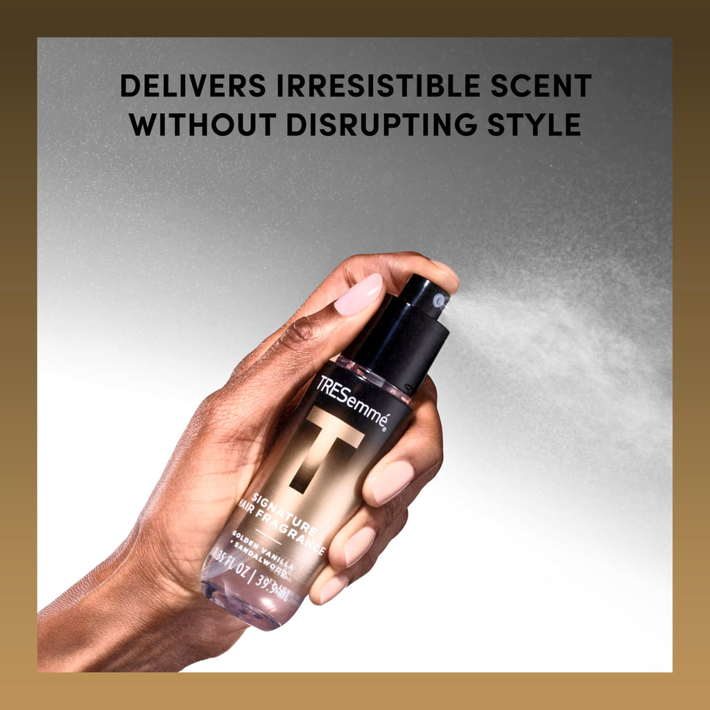 Tresemmé luxury hair perfume mist in hand