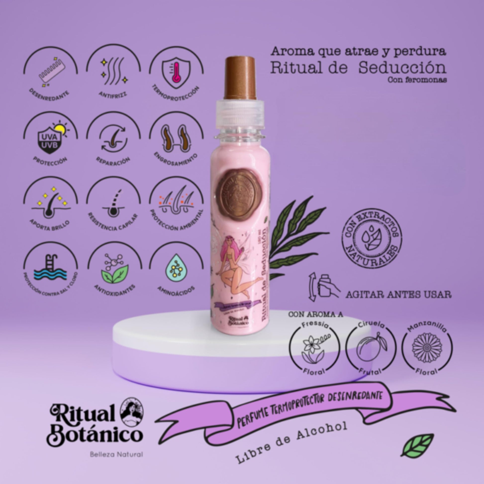 Ritual Botanico heat protectant spray with fruity floral scent