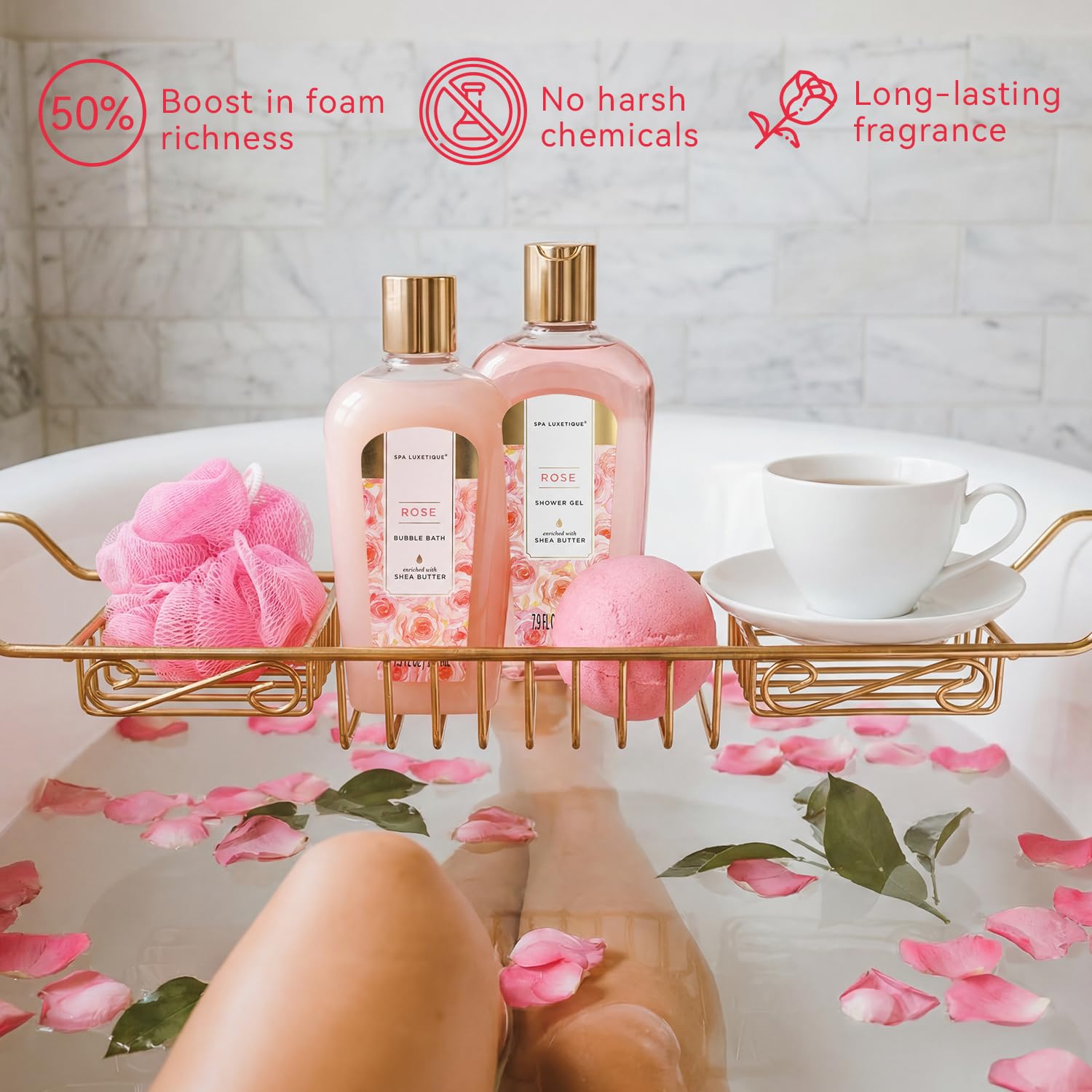 Full contents of the 8 piece Spa Luxetique beauty set