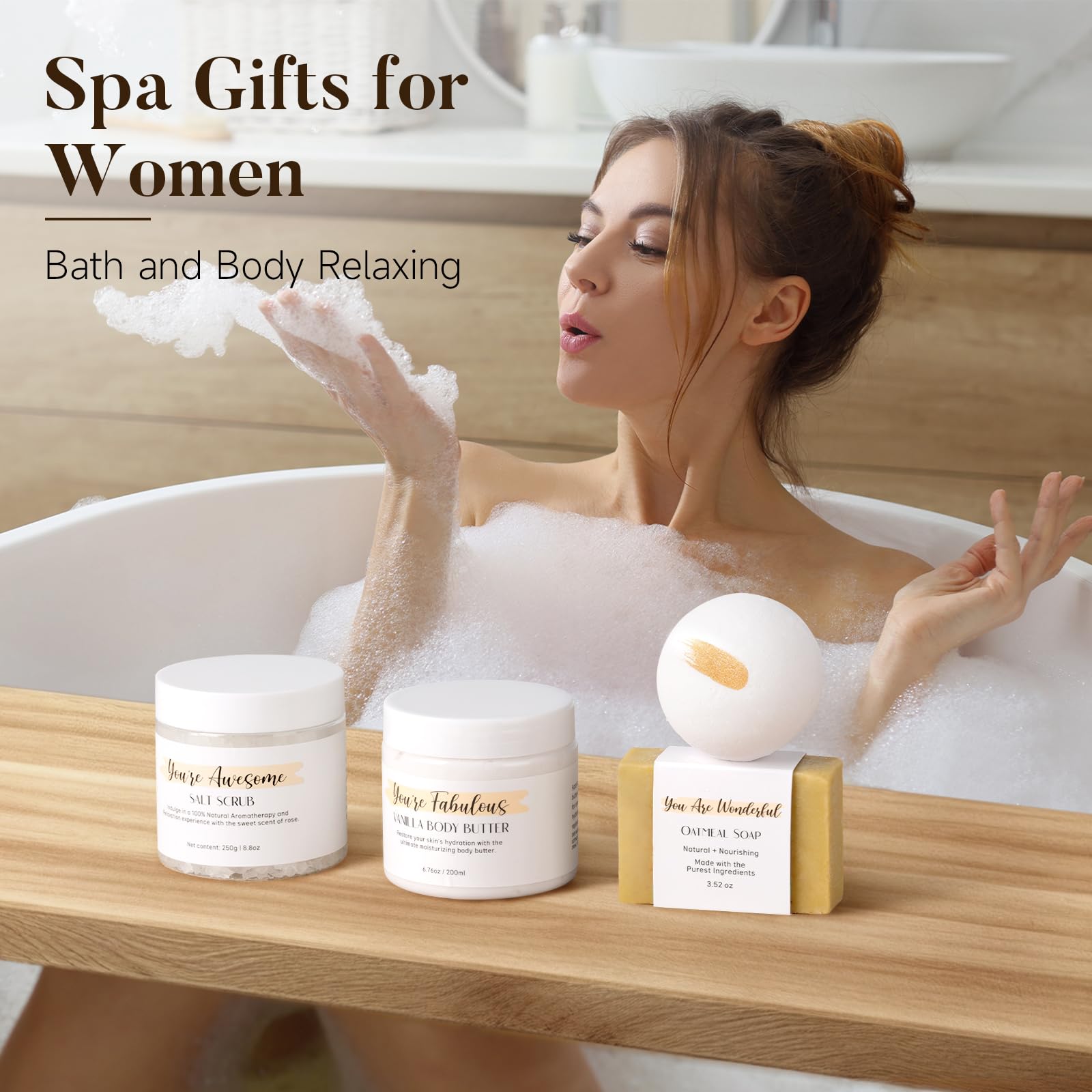 Suhctuptx spa set including scented candle and massage oil