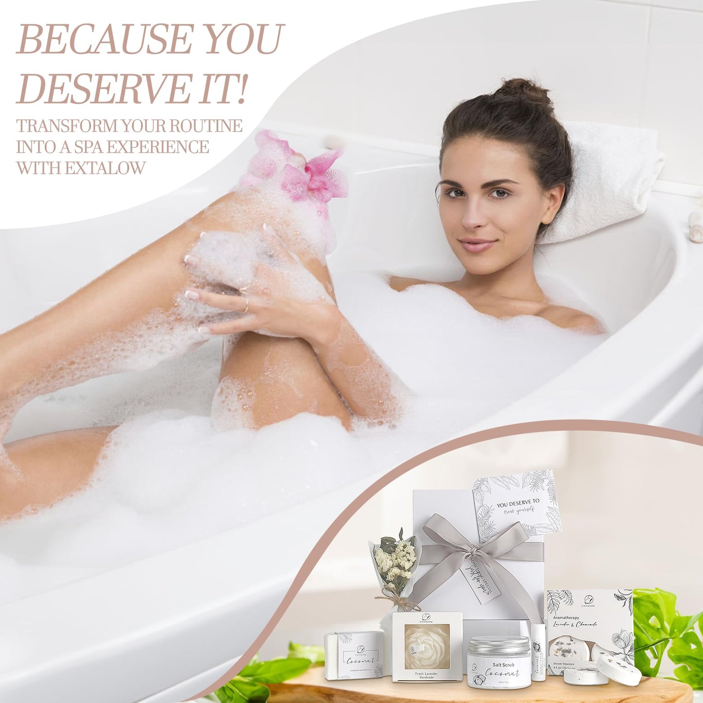 Full collection of Extalow bath and body gift basket