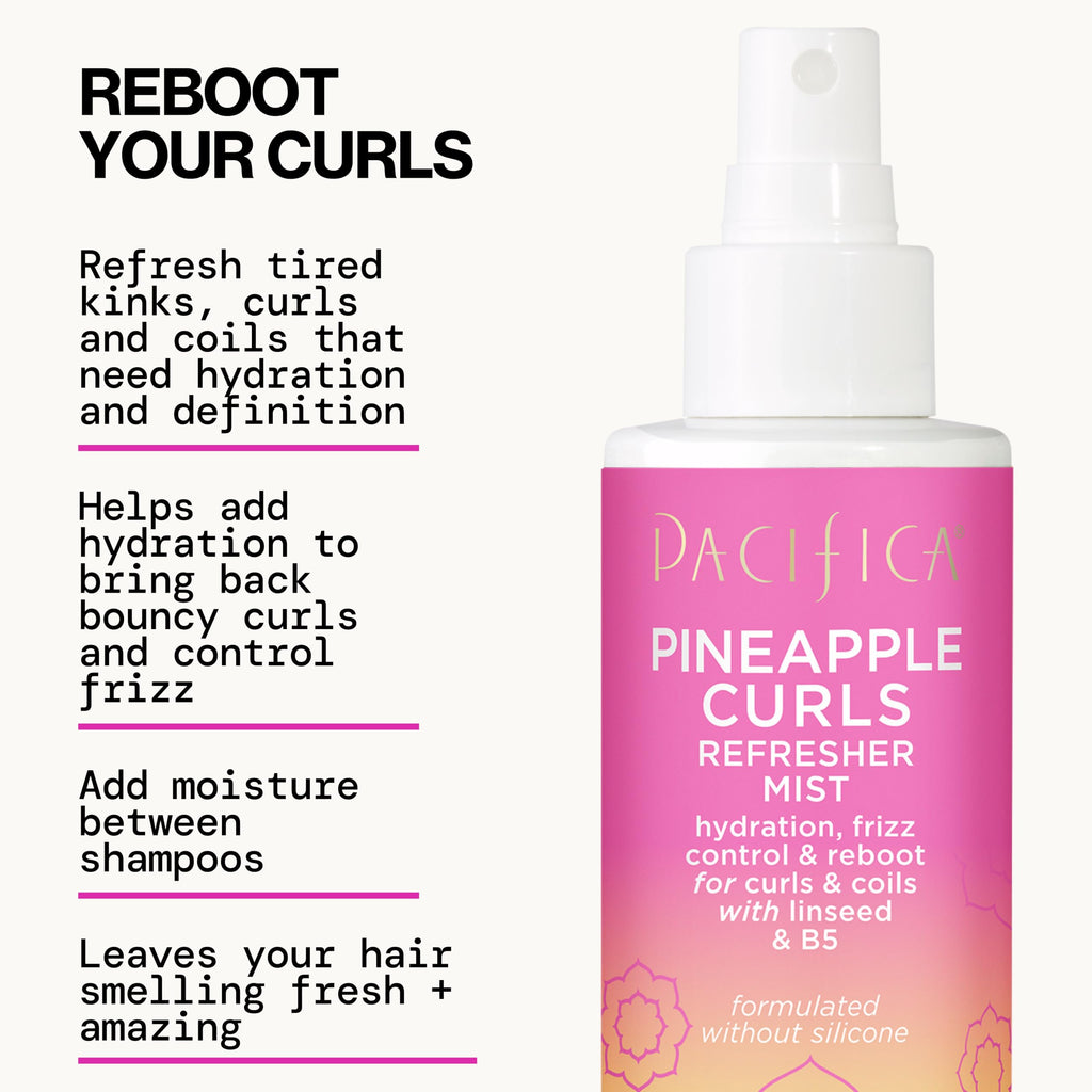 Pacifica Pineapple Curls Refresher Mist product angle shot
